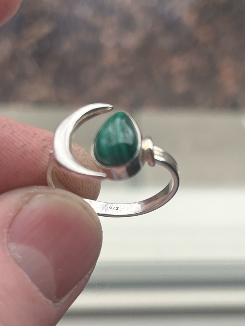Malachite Sterling Silver Ring - Picture 2 of 5
